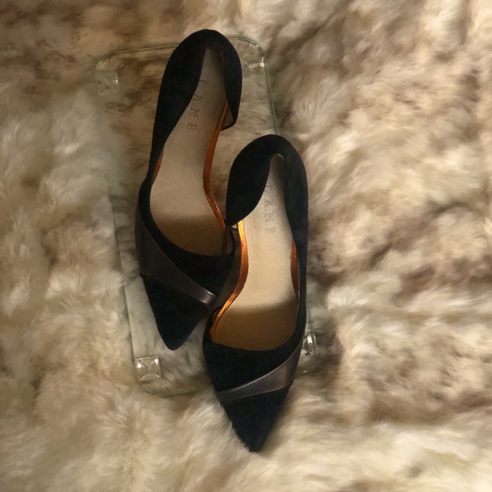 L.A.M.B black high heels